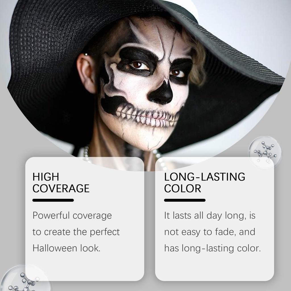 Halloween Party Quick-Dry Body Paint Liquid, Foundation Makeup, Clown Multicolor Body Paint Liquid