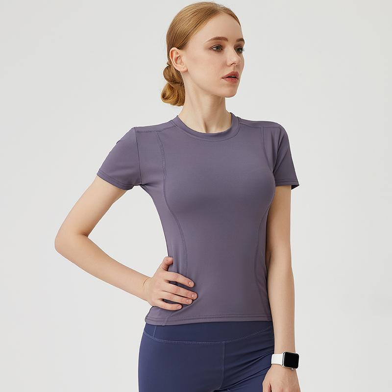 Yoga Shirts Women Quick Dry Seamless Running Tops Tight Workout Gym Short Sleeve Fitness Sports