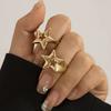 Ladies' Hip Hop 3D Star Ring, Hollow Pentagram Wide Ring, Girls' Party Personalized Jewelry Accessories