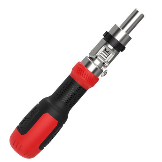 Ratchet Screwdriver with Non-Slip Handle High Strength 180-Degree Pivoting Adjustable Angle 13-in-1 Multi-functional Screwdriver