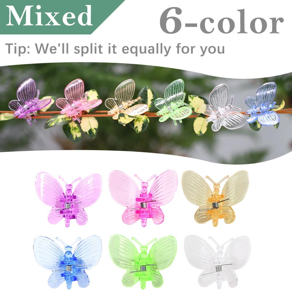 30/50/100 шт. Новые пластиковые зажимы для растений в форме бабочек, 4-лапчатые цветы орхидеи, зажим для крепления, связанный пучок, ветка, плетущаяся лиана