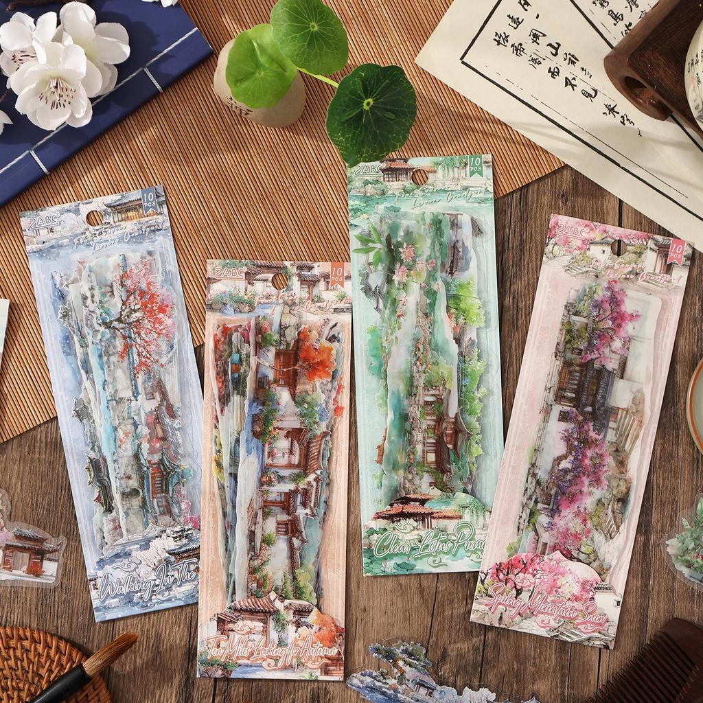Yuezhen Four Seasons Waterproof PET Journal Stickers for Children and Cross-border Use
