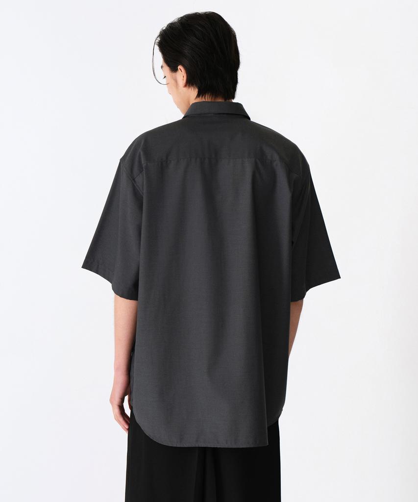 MUSINSA STANDARD Relaxed Wool-Like Short Sleeve Shirt [Charcoal Gray]