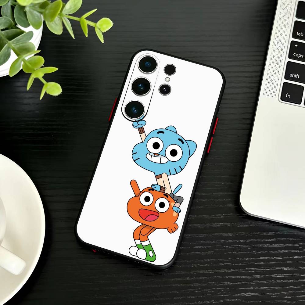 F-Gumball and Darwin Phone Case For Samsung S26,S25,S24,S23,S22,S30,S21,Ultra,Plus,FE 5G Black Soft Cover