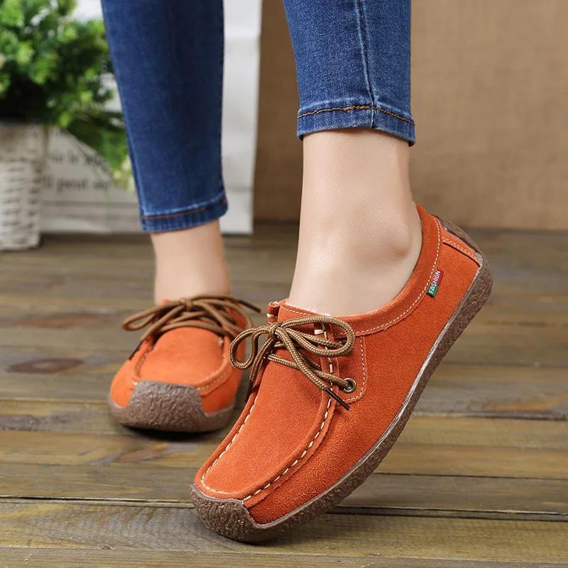 Fashion Women's Sneakers Autumn New Suede Leather Casual Shoes Comfort Walking Flats for Women Vulcanized Shoes Loafers Zapatos De Mujer