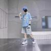 2024 Boys' Summer Short-Sleeved Outfit: Sporty & Stylish Fit for Medium and Large Boys