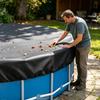 6/8/10/12 FT Pool Covers Waterproof UV Resistant Oxford Foldable Dustproof Pool Winter Cover For Outdoor Garden Hot Tub Blocks