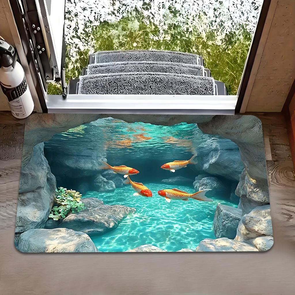 Американский 3D визуальный износостойкий коврик для прихожей, для дома, ванной комнаты, противоскользящий и впитывающий, легко моющийся коврик для пола