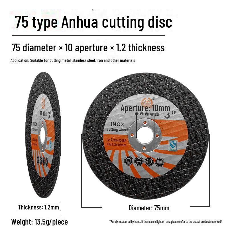 3" Mini Angle Grinder 8-Piece Set: 75x1.2x10mm Brazing Cutting & Grinding Blades