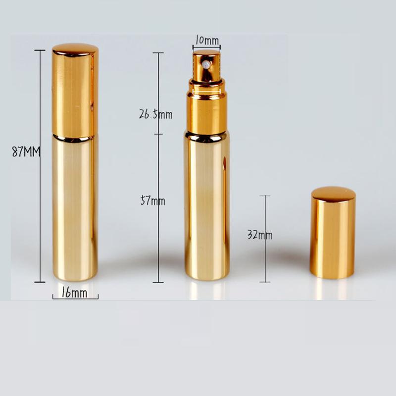 10ml Perfume Sub-bottling Lotion Hydrating Spray Bottle Electroplating UV Glass Tube Spray Bottle