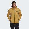 adidas Мужская зимняя куртка с капюшоном Zne Fz M, однотонная, на флисовой подкладке, сохраняющая тепло, GU2078