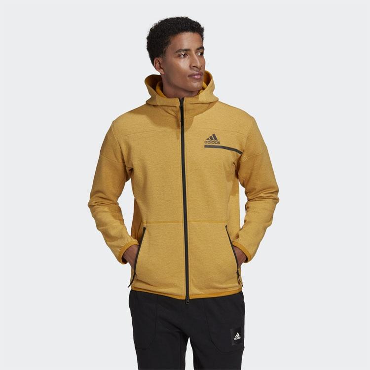 adidas Мужская зимняя куртка с капюшоном Zne Fz M, однотонная, на флисовой подкладке, сохраняющая тепло, GU2078