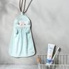 Hangable Coral Fleece Hand Towel Cartoon Animal Hand Towel Kitchen Bathroom Absorbent Towel Handkerchiefs