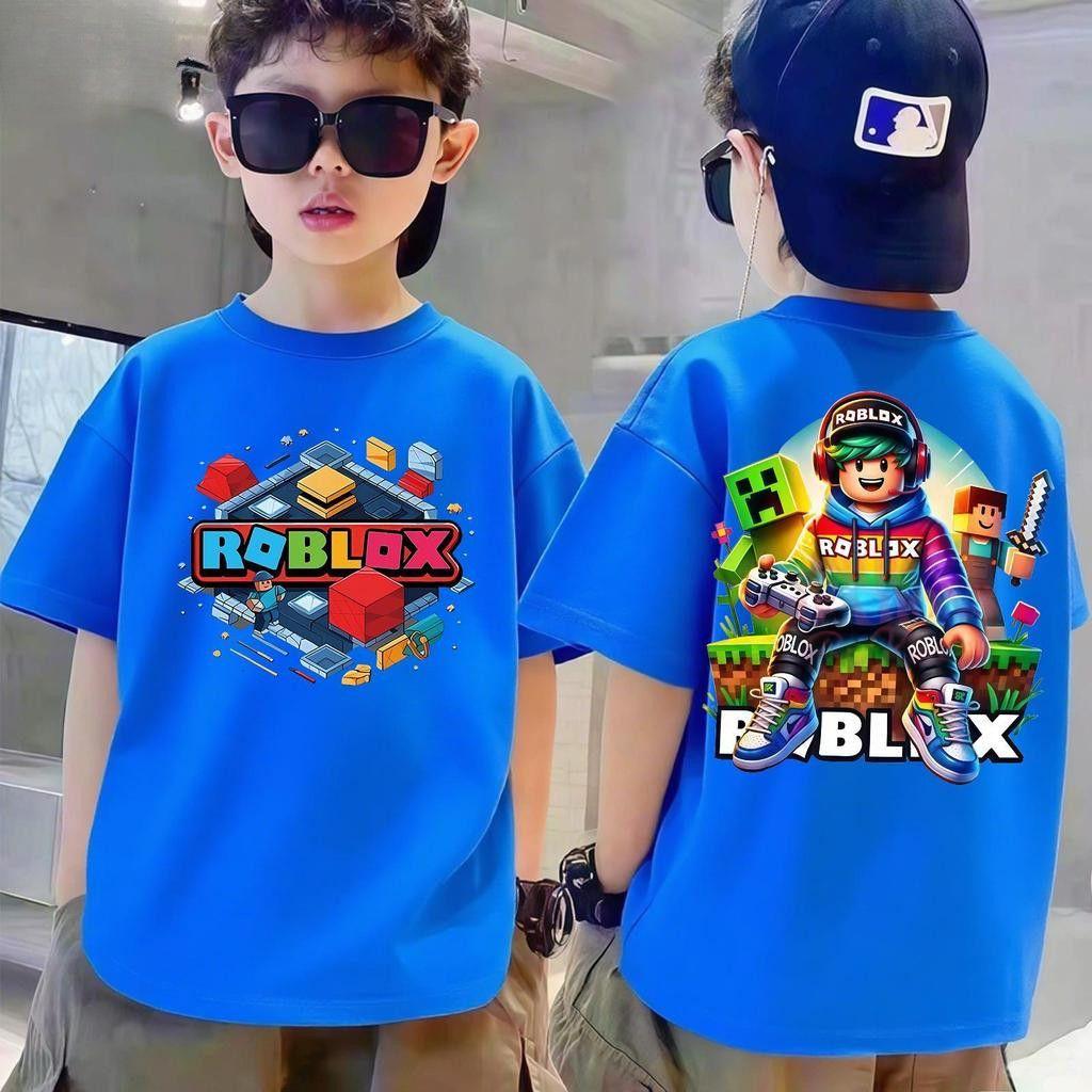 Children's T-shirt Boys Cute Cartoon Summer Short Sleeve Round Neck Loose Shirt