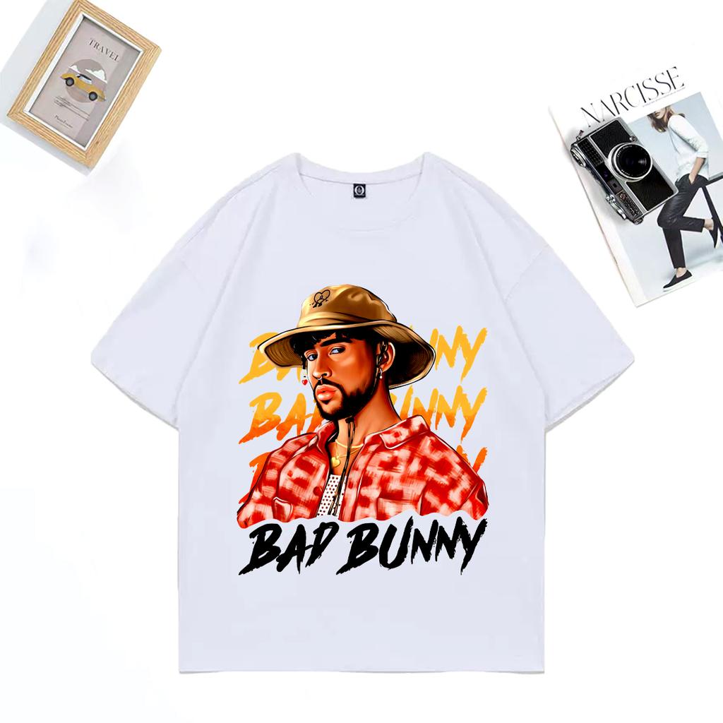 Hot Sale Bad Bunny Graphics T Shirt Men Women Summer Vintage High Quality T-shirt Cotton Unisex Short Sleeve Hip Hop T-shirts