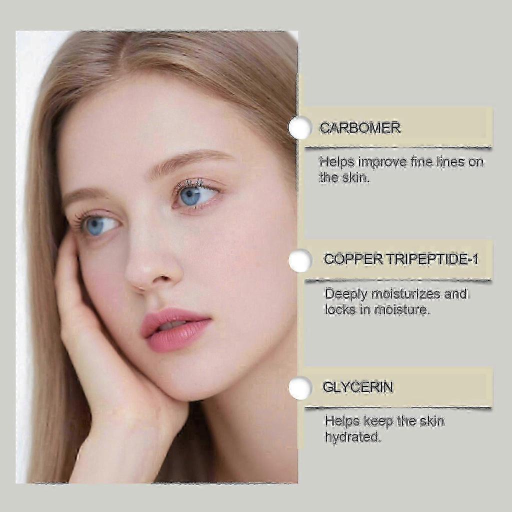 Copper Peptides Serum for Face - with GHK-Cu and Hyaluronic Acid - Anti-Aging Facial Serum for Fine Lines & Skin Elasticity - Tightening, Repairing, C