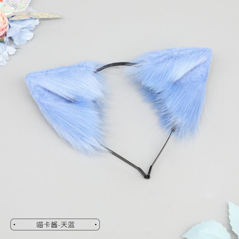 Handmade cute plush animal cat ear headgear fox ear party headband simulation animal ear hair accessories