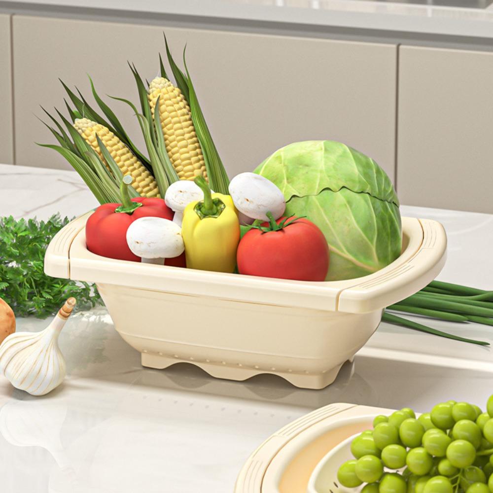 Корзина для мытья фруктов и овощей большой емкости, выдвижная ручка, фильтр-корзина для раковины, посуда