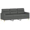 Vidaxl 3-Osobowa Sofa Z Podnóżkiem, Ciemnoszary, 180 Cm, Tkaniną