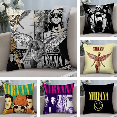 Классическая группа N-Nirvana Наволочка Квадратная Двусторонняя печать Чехол для подушки Для дивана Домашний декор Спальня Подарок