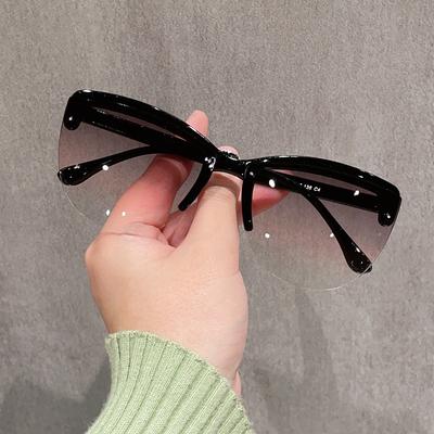 Солнцезащитные очки «Кошачий глаз» Ретро Полуободковые Солнцезащитные очки Модные Женские Декоративные Солнцезащитные очки