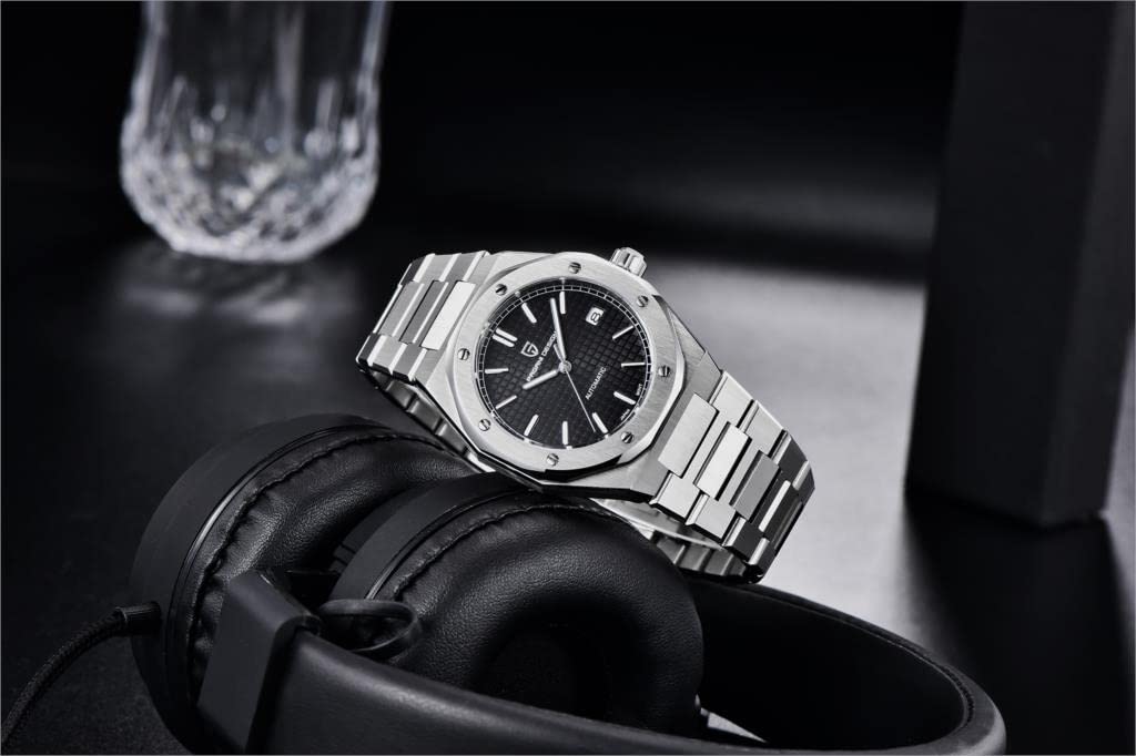 Автоматические механические часы Pagani Design Royal Oak с Seiko NH35, водонепроницаемые, из нержавеющей стали, с резиновым ремешком и сапфировым стеклом, идеально подходящие для и PAGANI DESIGN Мужские