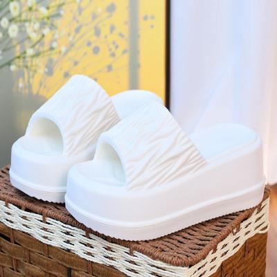 7 см 9 см Летние босоножки на высокой танкетке женские мюли на толстом каблуке женские шлепанцы из ЭВА домашняя обувь женские уличные тапочки на платформе