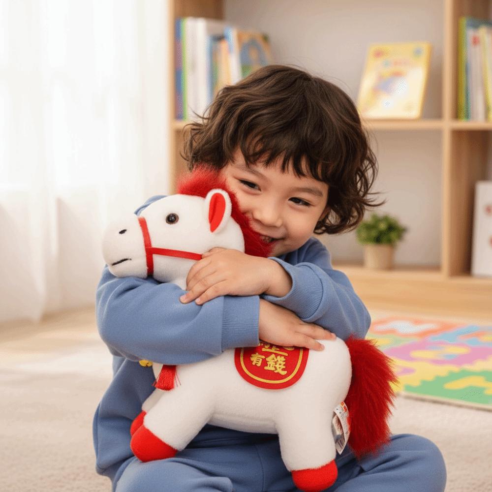 Плюшевая игрушка-талисман лошади в китайском стиле, мягкая китайская плюшевая кукла-лошадь, праздничный декор