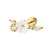 Damila  in Stock 925 Silver 18K Gold Plated Plant Design Series Flower Butterfly Leave Stud Earrings for Women Gift