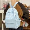 Plaid Backpack Junior Senior High School Student Schoolbag Women's Large Capacity Travel Backpack