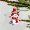 Snowman Pendant Christmas Tree Ornament with Lanyard Easy To Hang Adorable Acrylic Flat Car Interior Decoration Pendant