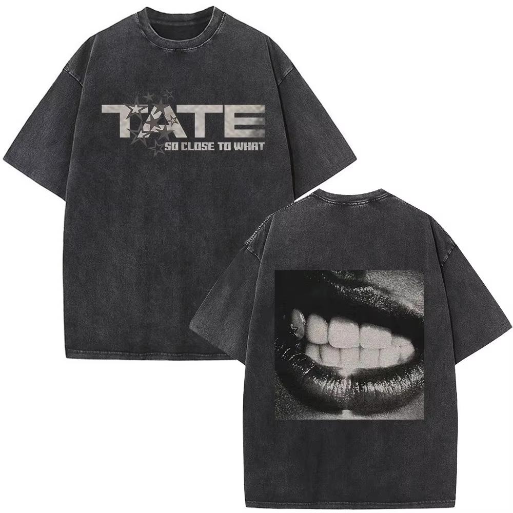 Tate McRae So Close To What Album Tour Washed Tshirt Men Women Cotton Short Sleeve Summer Vintage T Shirt Tops Fans Gift