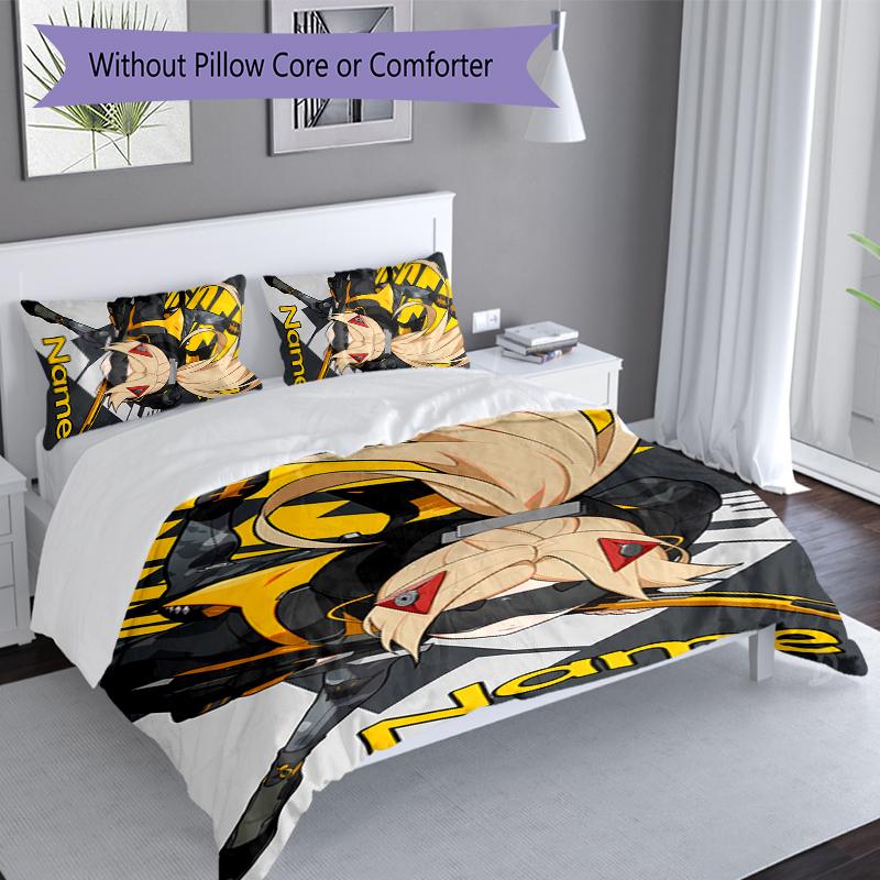 3pcs Custom Name game Zenless Zone Zero Trigger Bedding Set,Includes 1 Duvet Cover and 2 Pillowcases,All-season Bedroom Decor