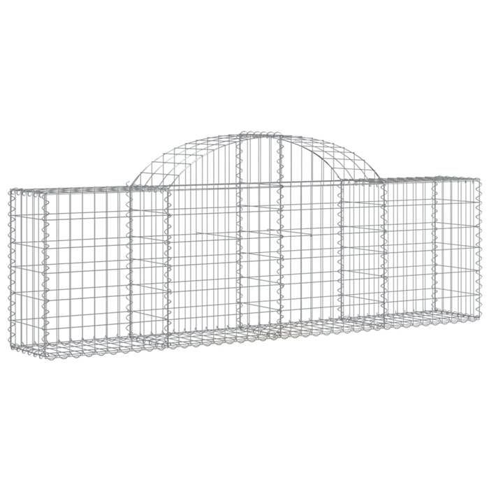 VidaXL Paniers à gabions arqués 10 pcs 200x30x60/80 cm Fer galvanisé, gabion, cage de gabion, panier de mur de gabion, mur 3146076