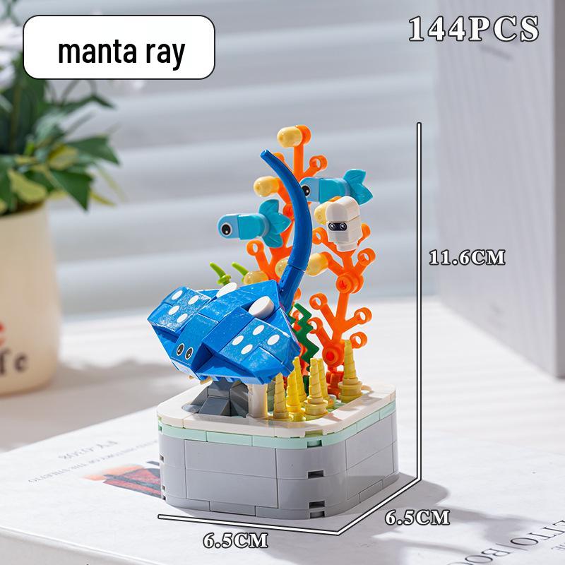 Совместимые с Lego Строительные блоки «Насекомые и животные»: Развивающая игрушка для сборки цветов и праздничный подарок для настольных украшений детей