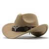Hat Woolen Jazz Top Hat Bull Head Belt Solid Color Denim Hat