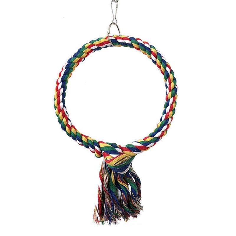 Parrot Cotton Rope Hanging Swing: Climbing & Biting Toy for Small and Medium Birds