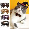 With Bell Kitten Pumpkin Necklace Adjustable Cat Pumpkin Bow Tie Halloween Cat Collar  Halloween
