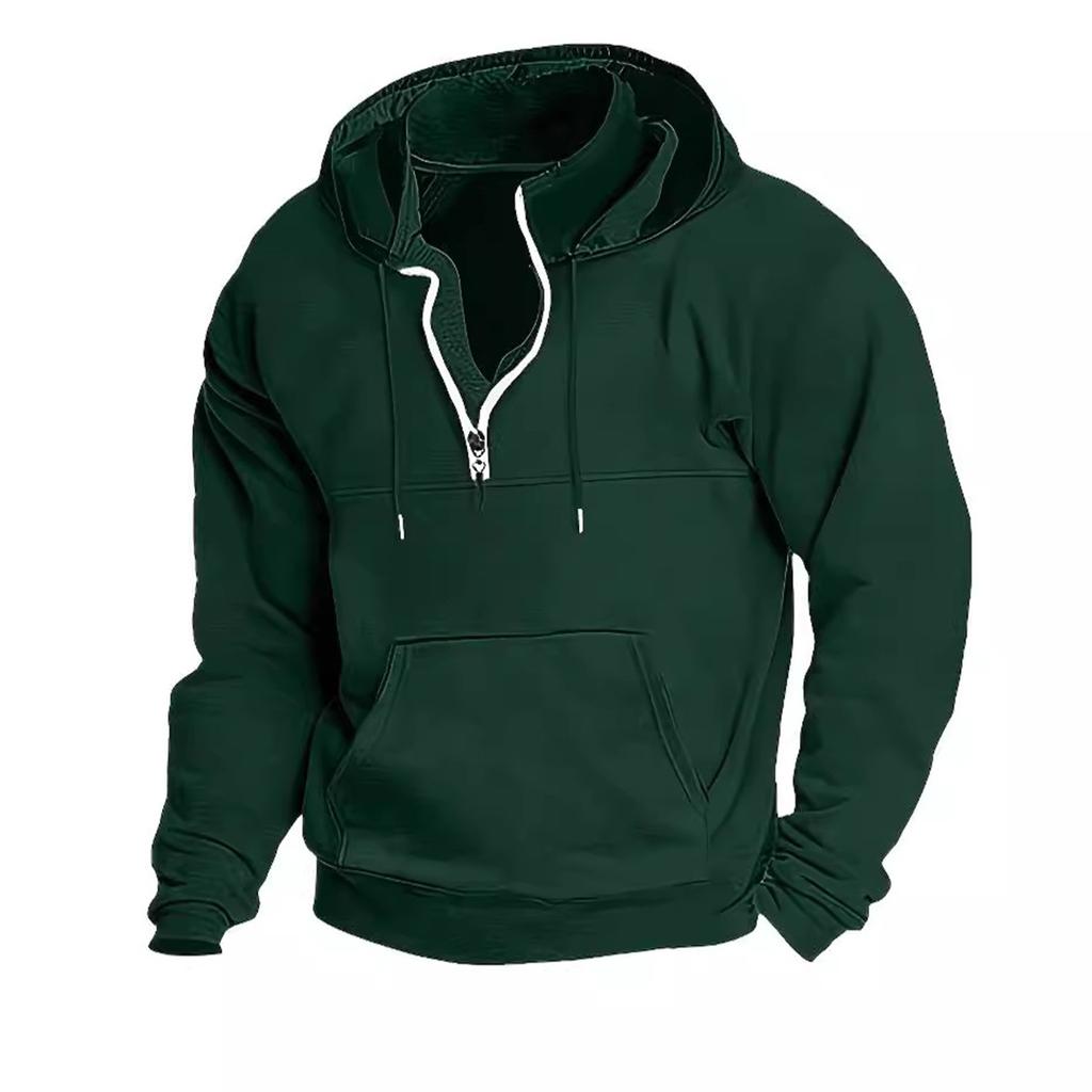 Fashion Hoodie Men's Stand Up Collar Zipper Hooded Sports And Casual Hoodie