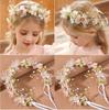 Korean Fashion Imitated Pearl Crowns Girls Bridal Wedding Headband Floral Flower Headband for Girls Adult Hair Accessories