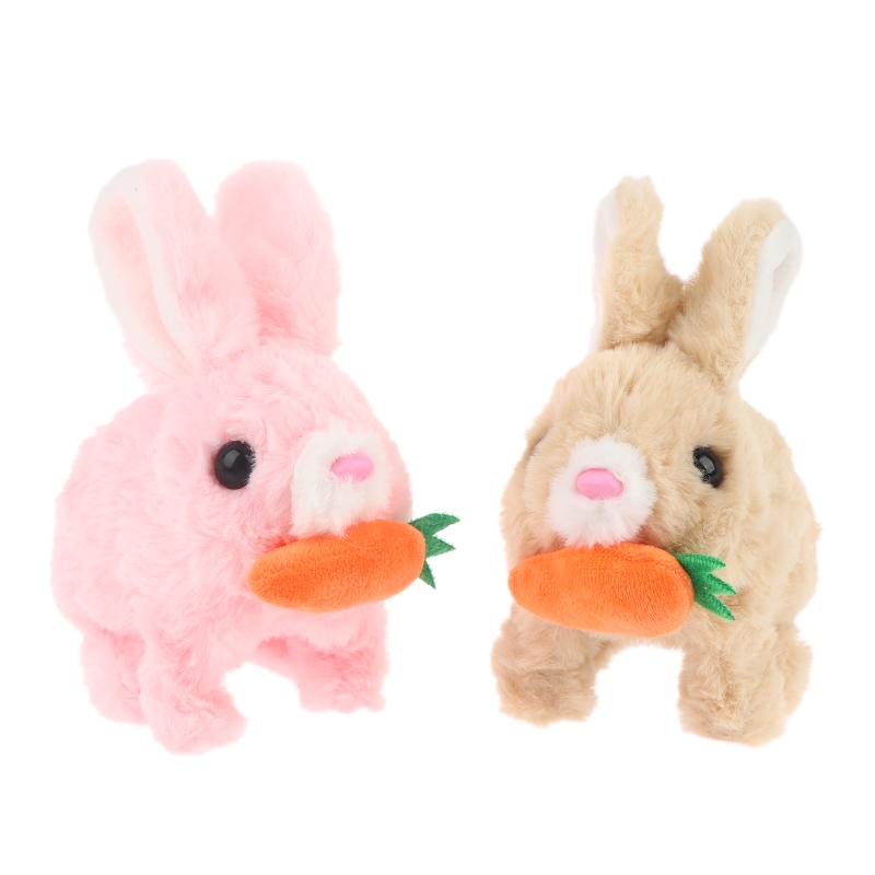 1Pcs Electronic Plush Bunny Toy Interactive Simulated Rabbit Doll Non-Toxic Soft Material for Kids Easter Birthday Party Favor
