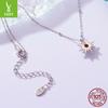 Personality S925 Sterling Silver Sun Necklace Men'S And Women'S Rays Sun Stone Lucky Necklace Clavicle Chain