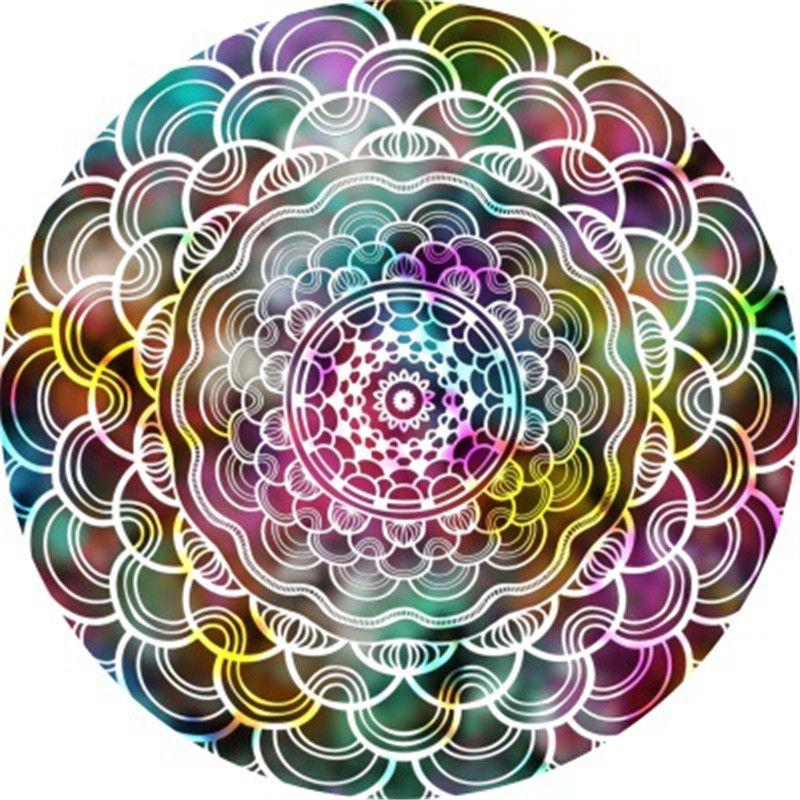 Красочный Звездный Геометрический Цветочный Центр Модный Ковер Гостиная Ретро Этнический Стиль Фиолетовый Мандала Круглый Ковер Подушка