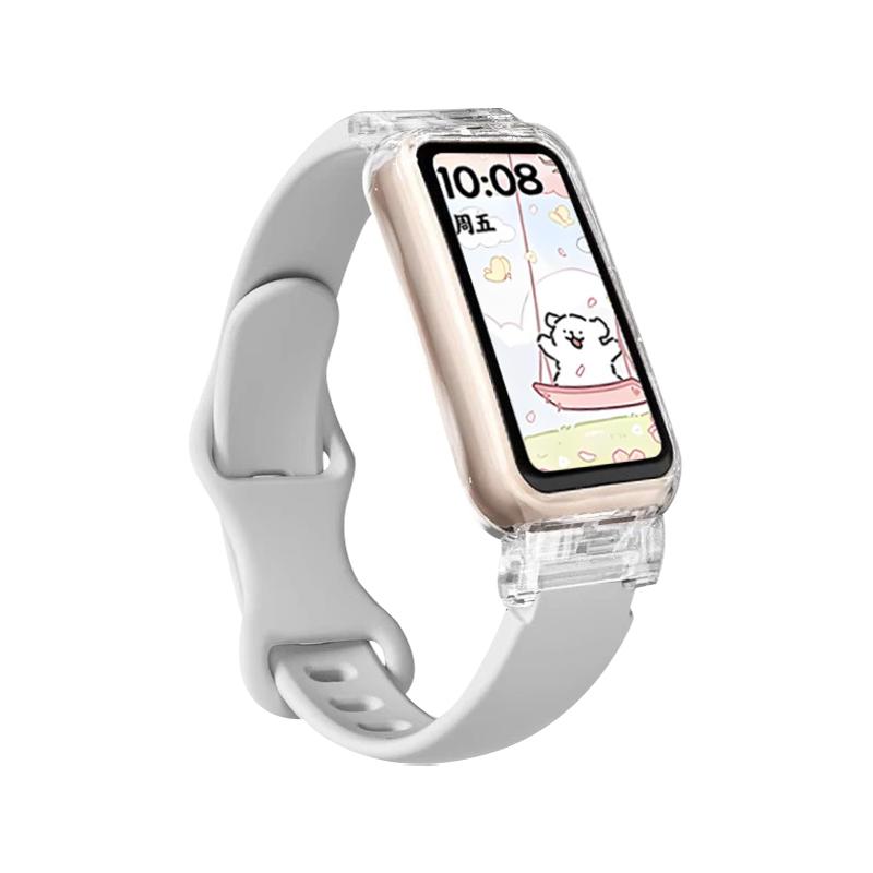 Прозрачный чехол+Ремешок для Huawei Band 10/9/8 Аксессуары Спортивный силиконовый браслет pulseira correa для Huawei Band 10 9 NFC/8 NFC