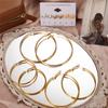 17KM Vintage Geometirc Metal Hoop Earrings Set, Women's Gold and Silver Color Circle Hoop Earrings Jewelry Gifts