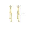 Gold Color Dangling Earrings Tassel Zircon Earrings Charm Drop Earrings  Jewelry