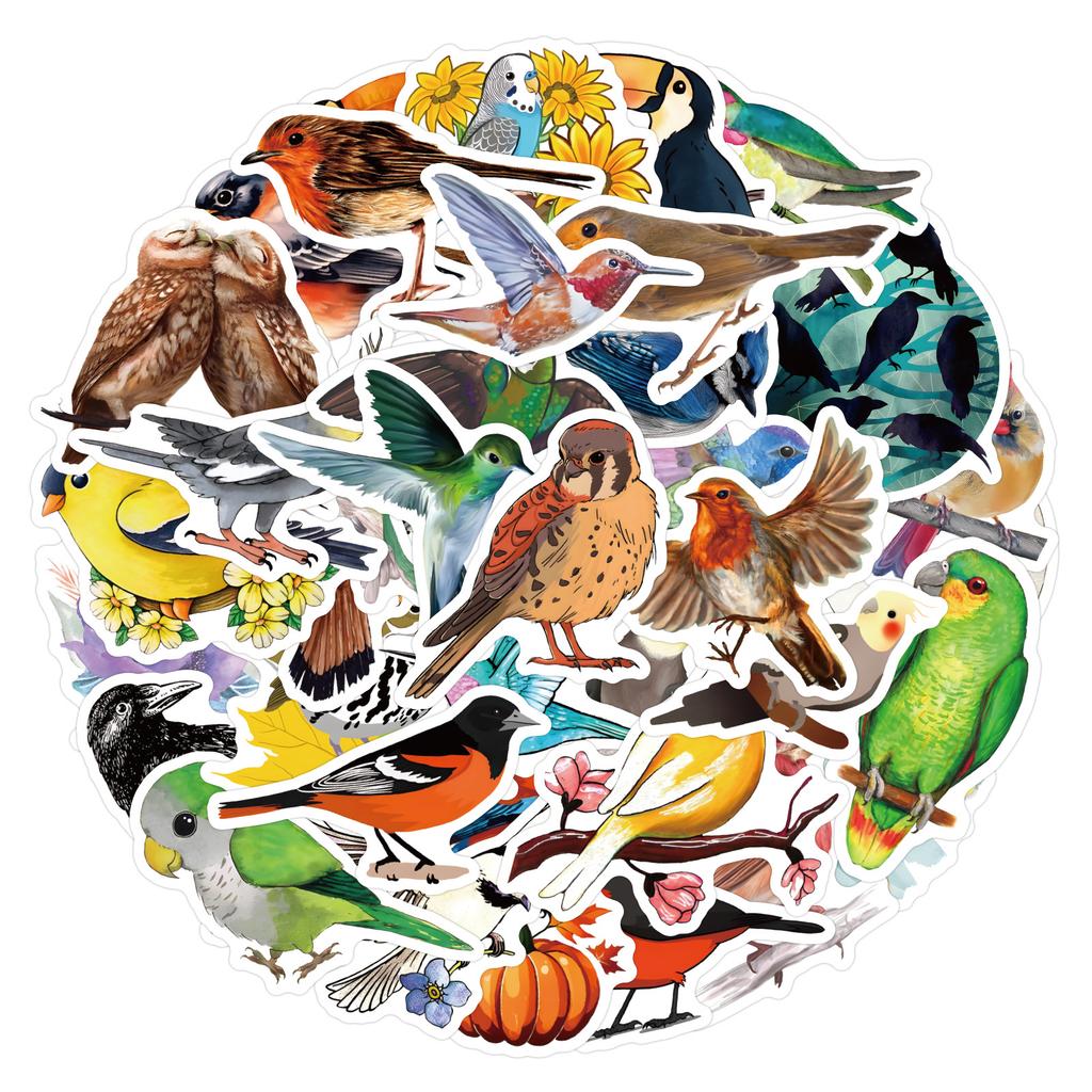 55 Новых Цветных Наклеек Граффити Птицы Птица Украшают Блокнот Чемодан Наклейки