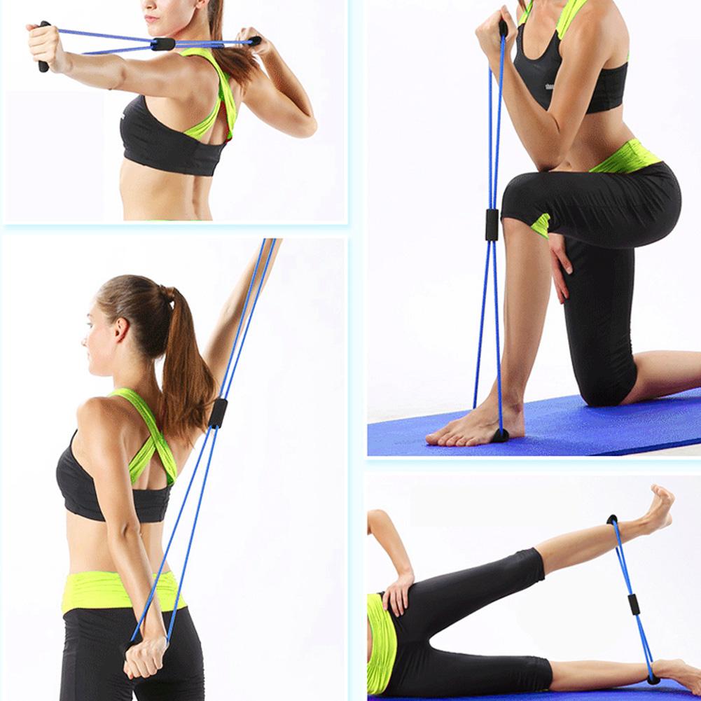 Resistance Stretch Rubber Band Training Rope Tube Workout Fitness Exercise for Yoga Gym (Blue)