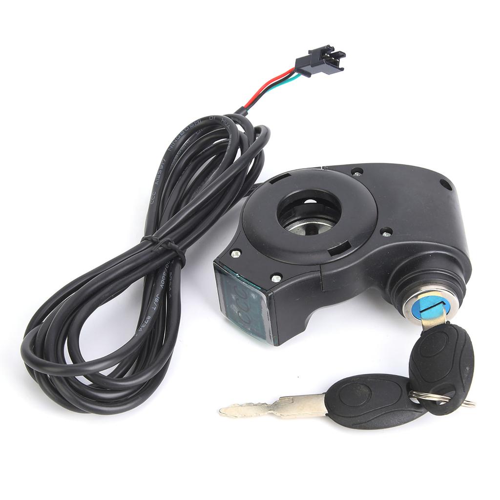 Электрический велосипед поворотный руль рукоятка цифровой дисплей напряжения батареи переключатель питания с замком