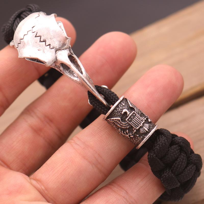 Череп Ворона Прямой Треугольный Бусы Aoding Myth Кельтский Узел Браслет Персонализированный Панк Плетеный Браслет